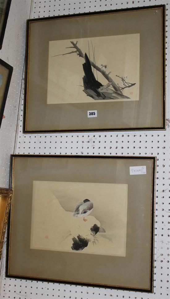 2 Chinese duck paintings